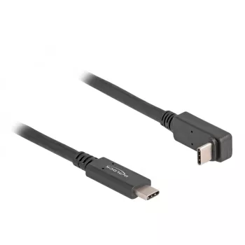 Delock - cavo USB - 24 pin USB-C (M) a 24 pin USB-C (M) angolare - USB 3.2 Gen 2 - 3 A - 1,0 m - USB Power Delivery (60 W), supporta 4K 144 Hz (3840 x 2160), fino a 10 Gbit/s