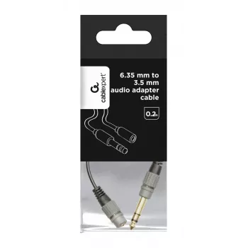 Cavo audio Gembird A-63M35F-0.2M connettore maschio 6,35 mm su connettore femmina 3,5 mm nero