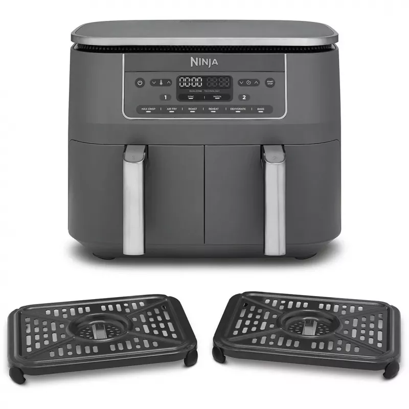 Friggitrice ad aria Ninja DZ300EU Dual Zone, 7,6 l (2 x 3,8 l), 2400 W, 240 °C, grigia