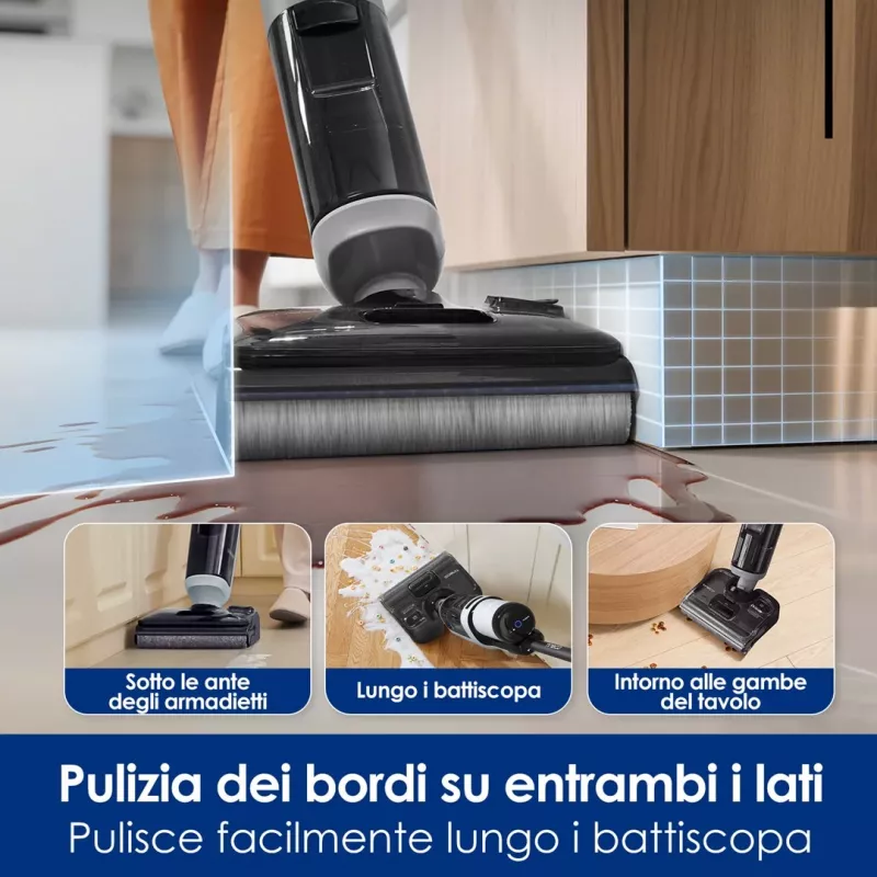 Lavapavimenti wireless Tineco Floor One i5 Stretch Plus – lavapavimenti leggero a umido e a secco in posizione verticale