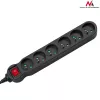 Prolunga elettrica MACLEAN MCE225 — cavo 1,5 m, 6 prese AC Type F, per interni, nero
