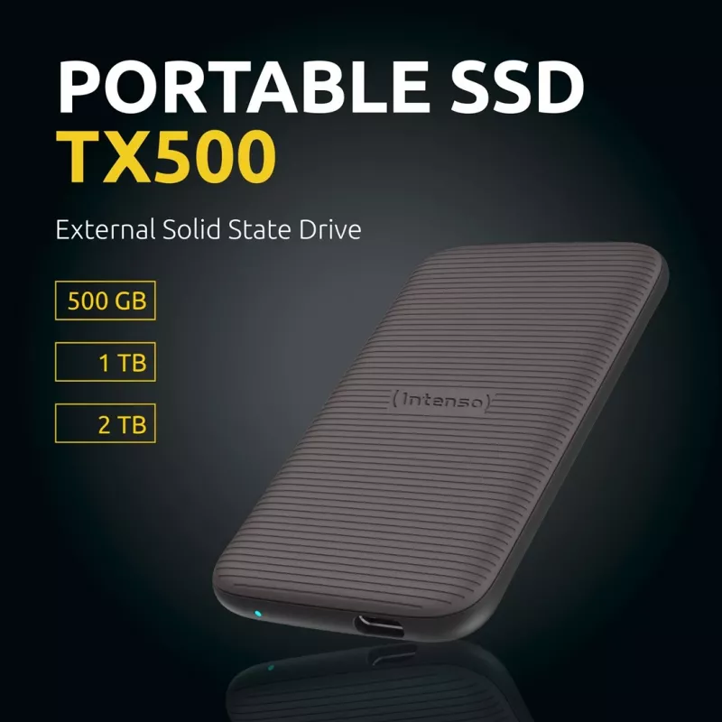 Intenso TX500 - SSD - 2TB - esterno (portatile) - USB 3,2 Gen 2x1 (connettore USB-C) - marrone (3827470)