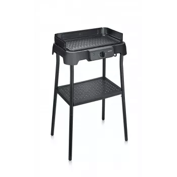 Griglia elettrica da tavolo SEVERIN PG 8596, 2000 W, griglia rettangolare, nero, manopola