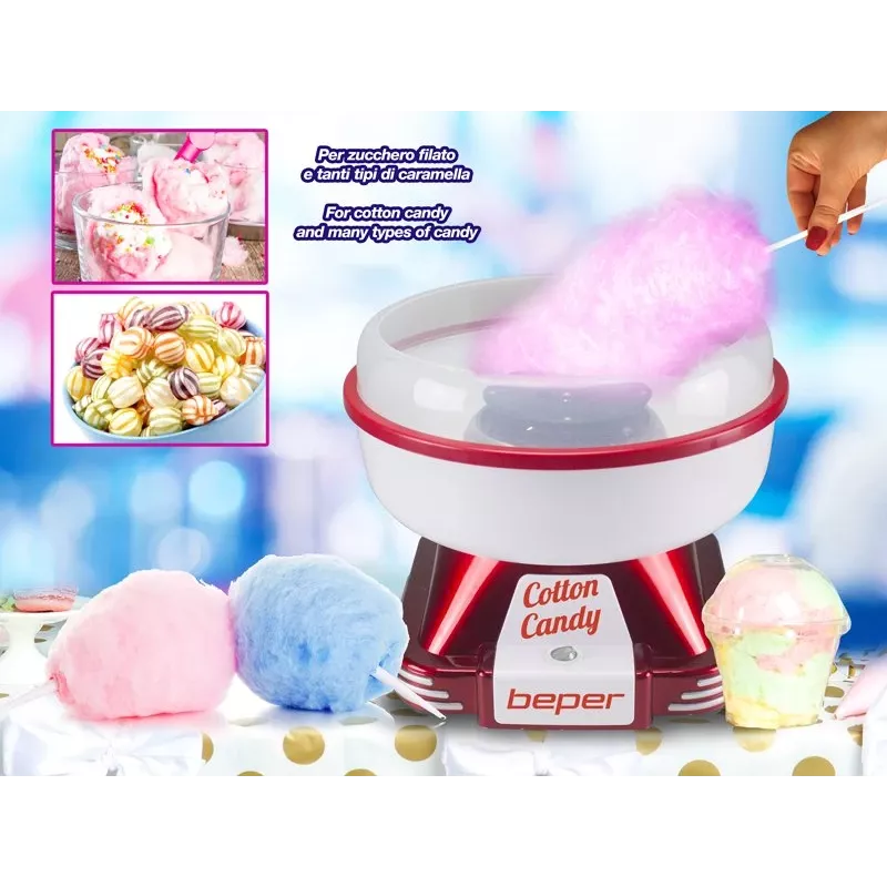 Macchina per zucchero filato Beper P101CUD250 250W, macchina compatta da tavolo per casa e piccoli eventi