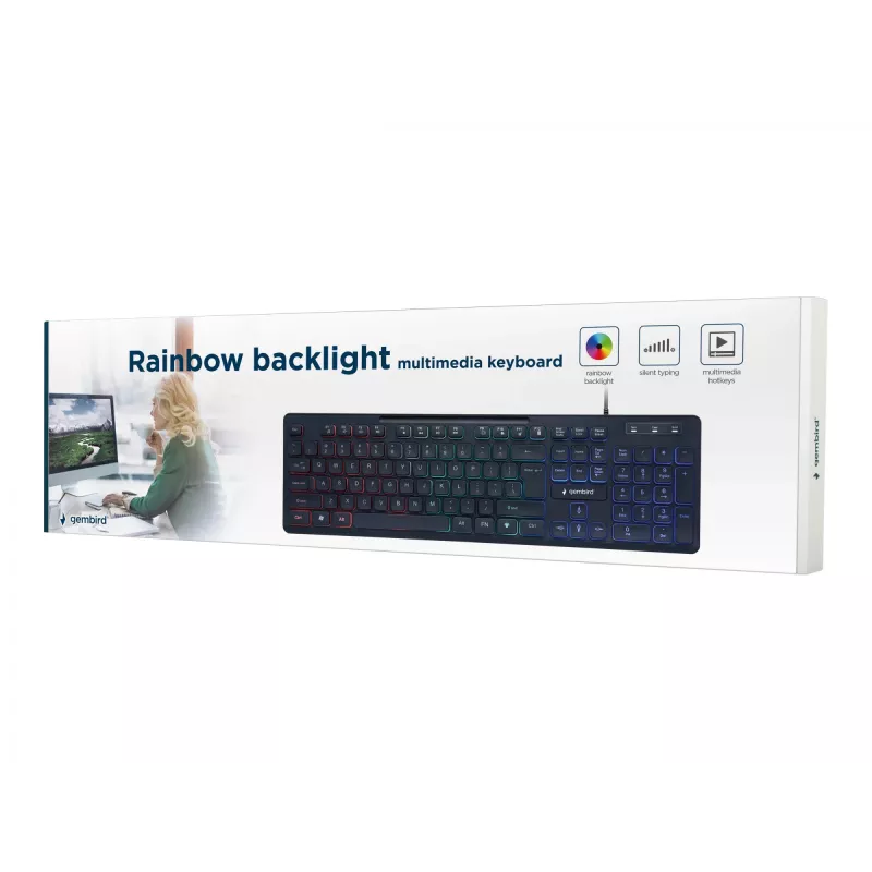 TASTIERA MULTIMEDIALE USB ENG/NERO KB-UML-02 GEMBIRD