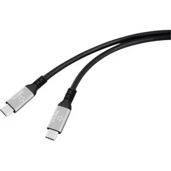 Renkforce cavo USB-C USB4 connettore maschio nero connettore in alluminio silicone (RF-6805038)