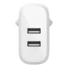 Belkin BOOST CHARGE - Alimentatore - 24 Watt - QC 3.0 - 2 porte di uscita (USB) - bianco (WCB002VFWH)