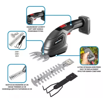 Tagliasiepi elettrico GRAPHITE 58GE119, peso 1,09 kg, profondità di taglio 265 mm