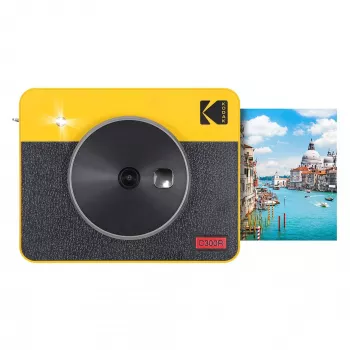 Fotocamera istantanea Kodak Mini Shot 3 Retro C300R giallo — stampa istantanea, design compatto