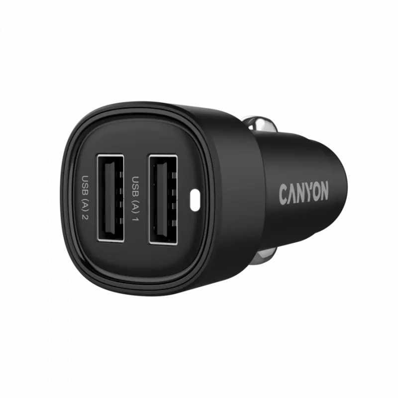 CANYON Caricabatterie auto OnDrive 24 24W 2xUSB-A nero