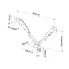Supporto da tavolo con pistone a gas per 2 LED / LCD 13-27 pollici L-13GD