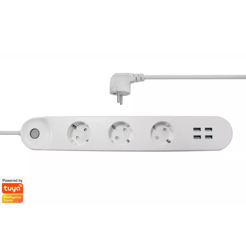 Ciabatta intelligente Denver SHP-300U 3 prese AC tipo E 4 bianco
