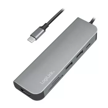 LogiLink UA0343 hub multiporta USB-C alluminio USB 3.2 2nd Gen Mult