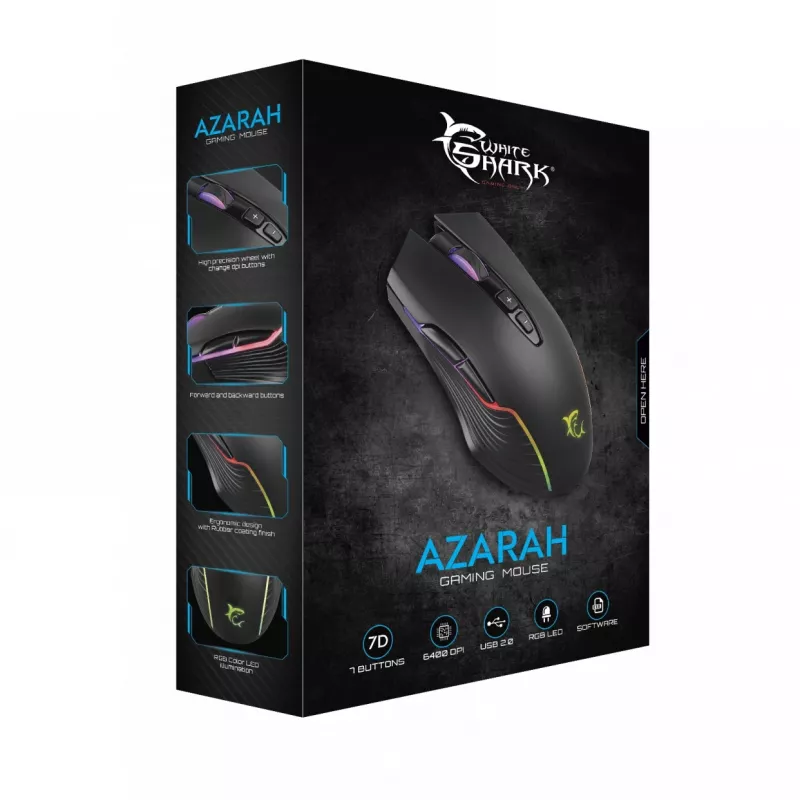Mouse gaming White Shark GM-5003 Azarah nero