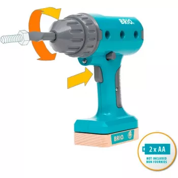 Avvitatore giocattolo BRIO Builder modello 63460000 — design realistico, utensile a batteria