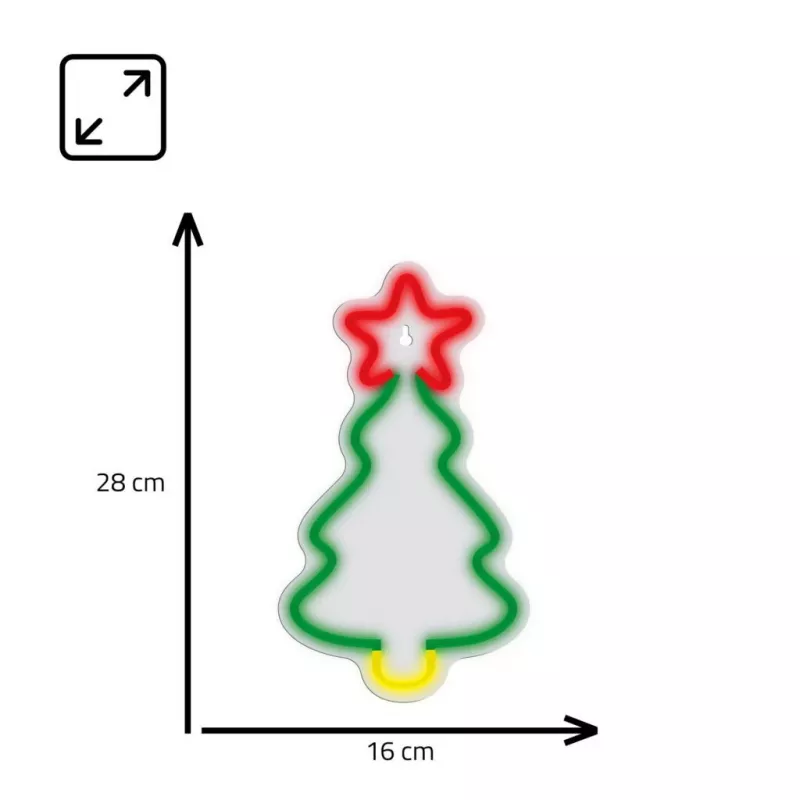 Manta SNL106MT luce LED a forma di albero di Natale in stile neon, alimentata via USB