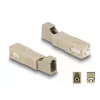 Giunto ibrido per fibra ottica DeLOCK SC simplex maschio su LC simplex femmina beige