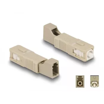 Giunto ibrido per fibra ottica DeLOCK SC simplex maschio su LC simplex femmina beige