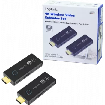 Kit di trasmissione HDMI wireless LOGILINK HDW0102 — portata 30 m, trasmettitore e ricevitore HDMI wireless
