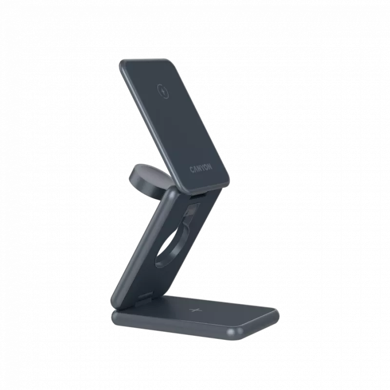 Caricabatterie wireless pieghevole CANYON OnCharge 309 15W 3in1 metallo