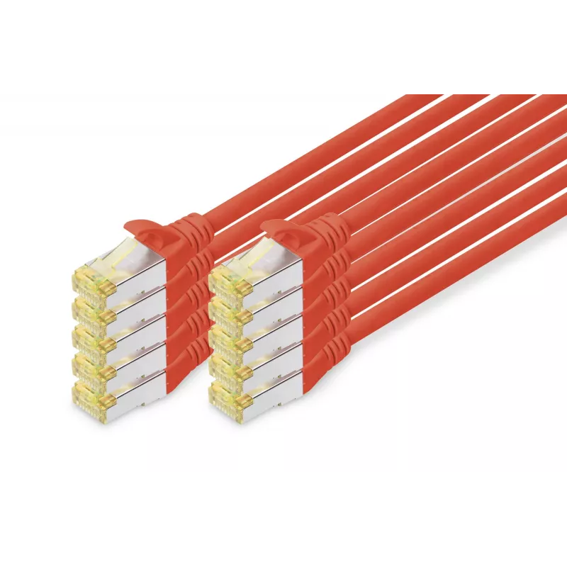 Digitus DK-1644-A-020-R-10 Cavo patch CAT 6A S/FTP 2 m, rosso, confezione da 10