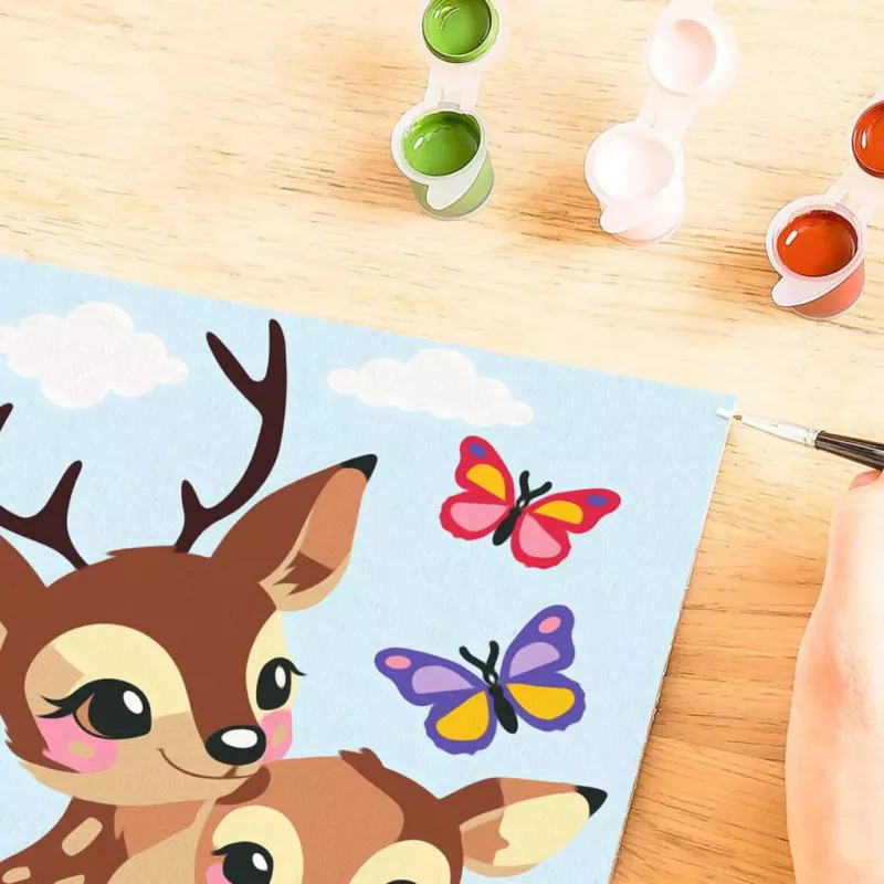 Set pittura con numeri Ravensburger CreArt Glücklicher Hirsch — set di pittura su tela numerata