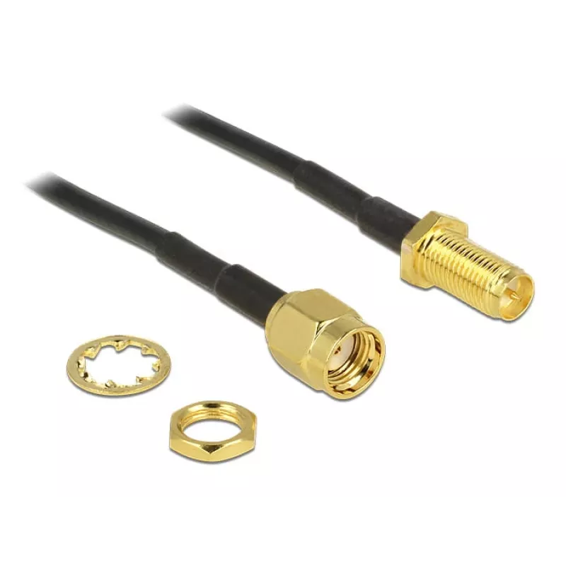 Cavo coassiale DeLOCK 88876 RP-SMA standard 0,2 m nero
