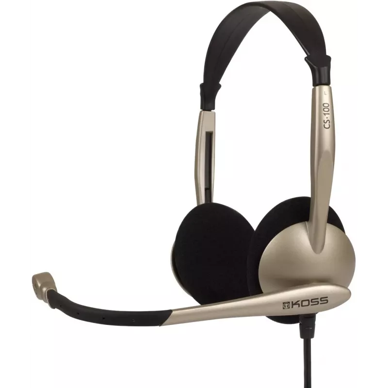 Koss CS100 cuffie on-ear cablate con microfono, nero/oro
