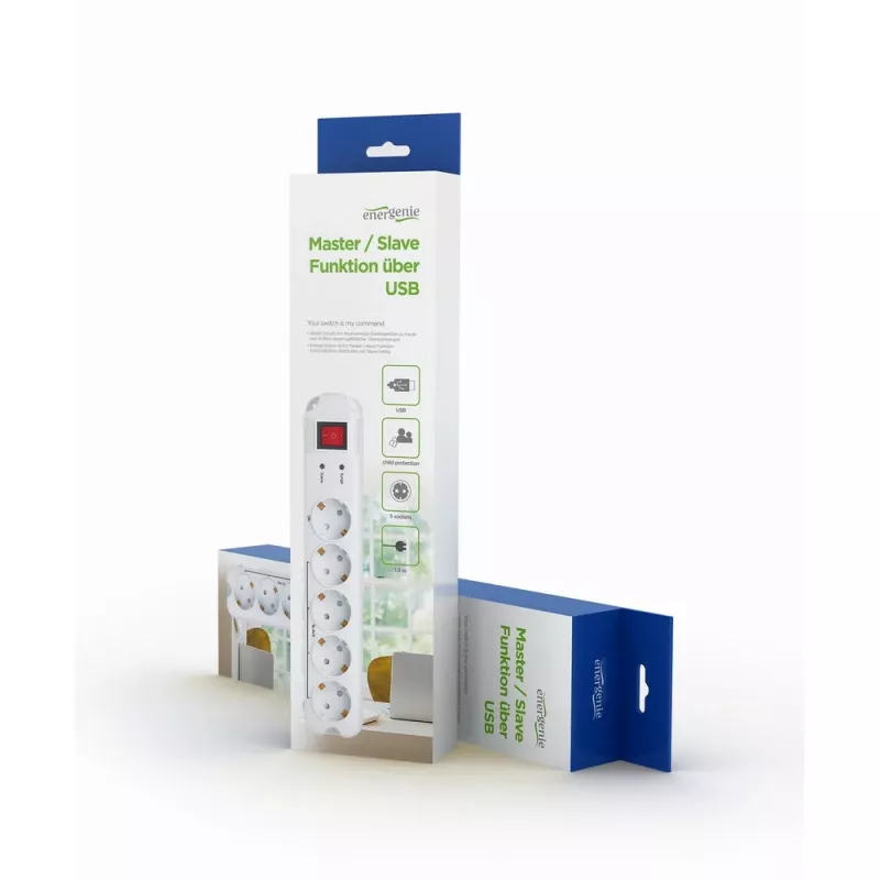 Protezione da sovratensione Gembird PCW-MS-2G bianco 5 uscite AC 250V 1,8m