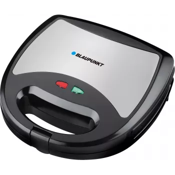 Sandwich maker Blaupunkt SMS611 con rivestimento antiaderente, funzione grill, funzione toast, corpo con manico freddo nero, argento (SMS611)