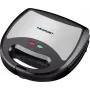 Sandwich maker Blaupunkt SMS611 con rivestimento antiaderente, funzione grill, funzione toast, corpo con manico freddo nero, argento (SMS611)