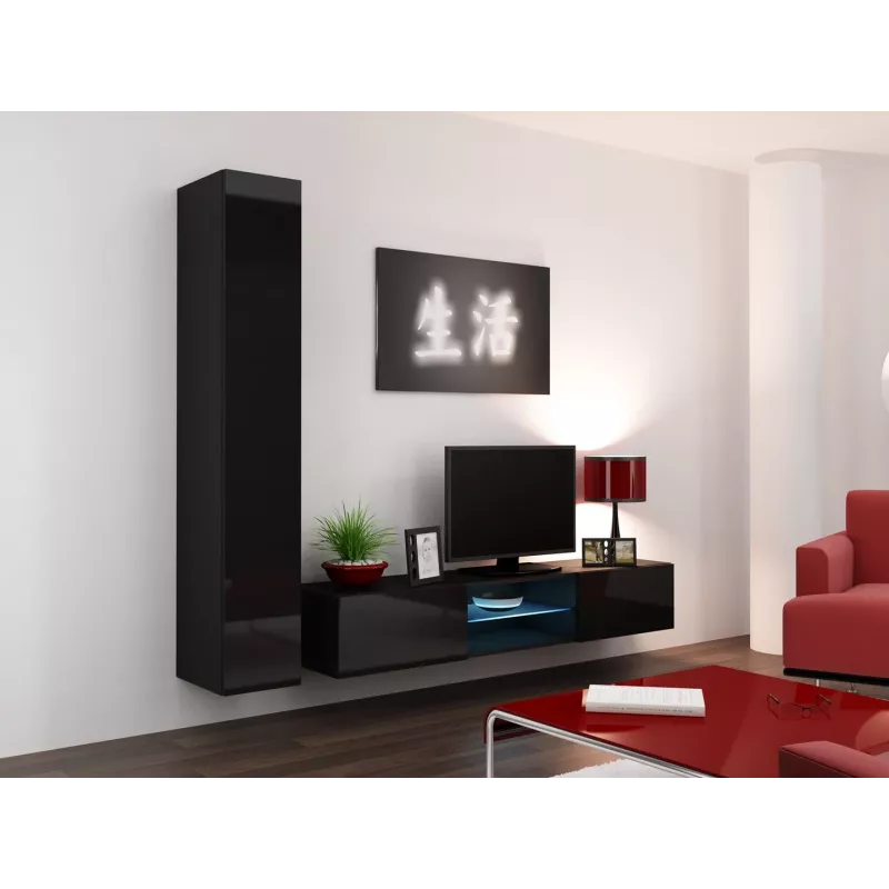 Armadietto chiuso Cama VIGO '180' 180/40/30 nero/nero lucido