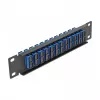 Patch panel fibra ottica DeLOCK 10 pollici 12 porte SC duplex blu 1U nero
