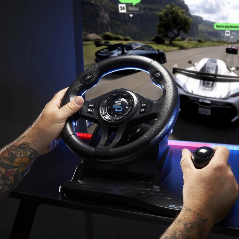 Volante + pedali gaming Subsonic SA5596-NG nero USB 270°