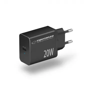 Caricabatterie da rete ESPERANZA EZC104K 20W nero, alimentatore USB per dispositivi portatili