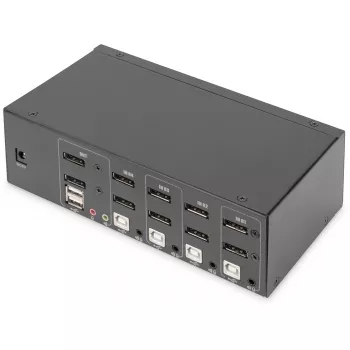 Switch KVM DIGITUS, 4 porte, doppio display, 4K, DisplayPort®