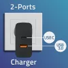 Qoltec 52380 Super Quick caricabatterie PD | 1xUSB-C | 1xUSB | 65W | 5-20V | 1,5-3,25A | nero