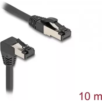 Cavo di rete DeLOCK RJ45 Cat.8.1 angolare verso il basso a 90° / dritto 10 m nero