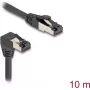 Cavo di rete DeLOCK RJ45 Cat.8.1 angolare verso il basso a 90° / dritto 10 m nero