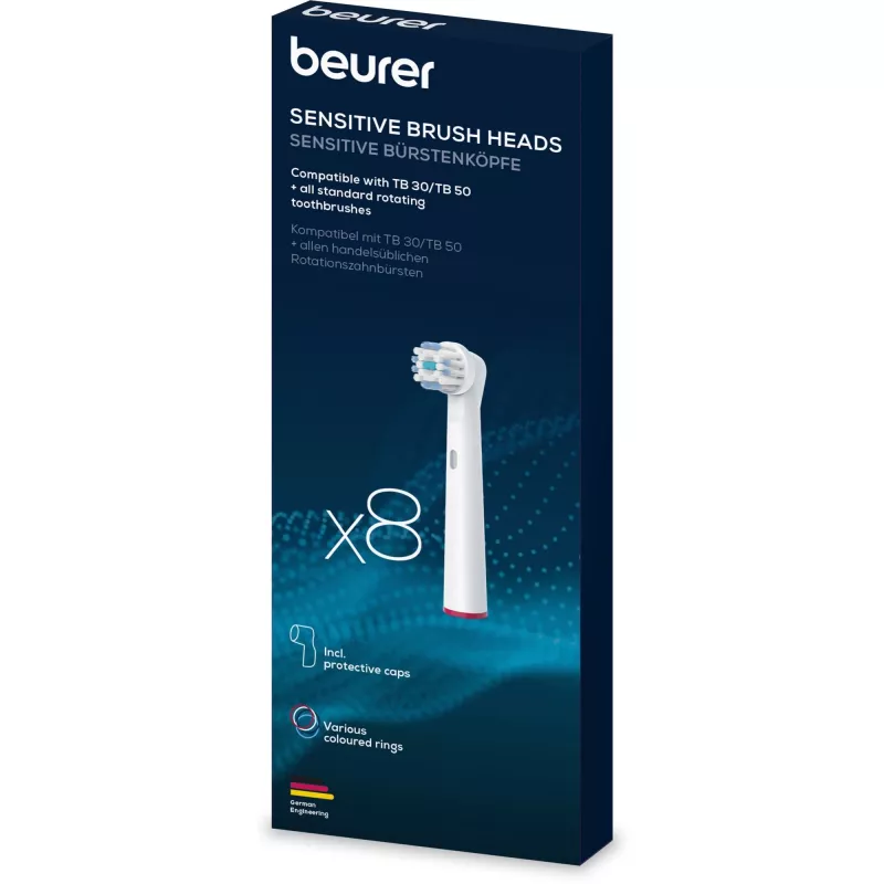Testine di ricambio Beurer TB 30/50 Clean 8x per spazzolino elettrico, confezione da 8