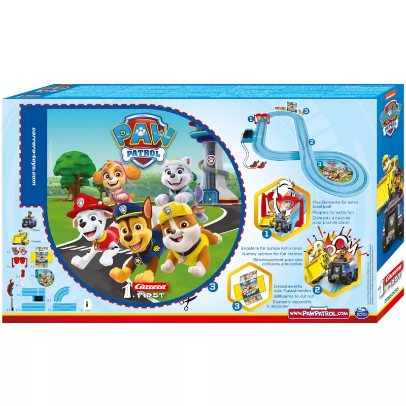 Auto da corsa e pista CARRERA 20063035 – PAW Patrol 'On the Double', multicolore, per bambini da 3 anni