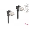 Cavo di rete DeLOCK RJ45 Cat.6A S/FTP sottile 90° verso il basso 2 m nero