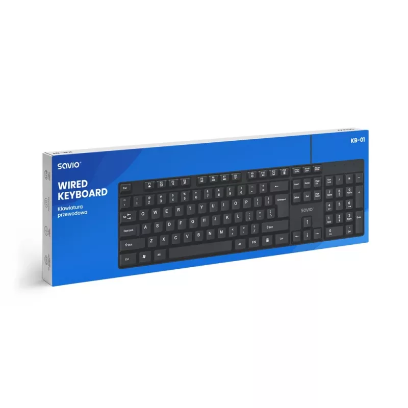 Savio KB-01 Tastiera Home/Office USB QWERTY US inglese nero