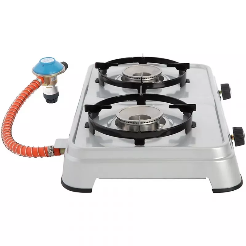 Fornello a gas Camping Cook CV (grigio, a due fuochi)