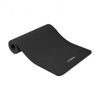 Tappetino ginnico per yoga, pilates, fitness, 183x61 cm, spessore 6 mm, materiale TPE, nero, REBEL ACTIVE