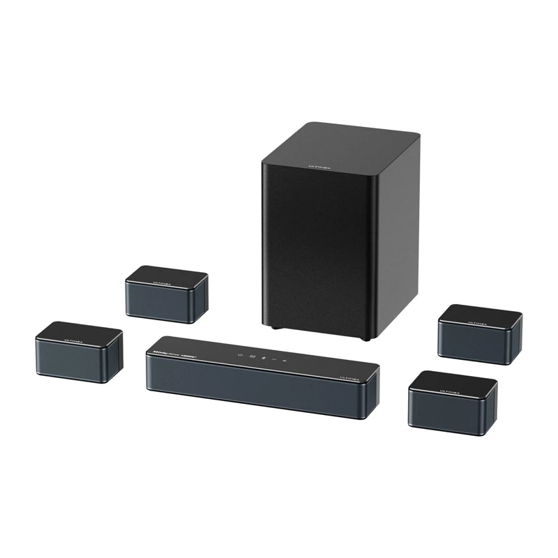 Diffusore Ultimea Poseidon D80 nero 7.1 canali, 8 diffusori, con e senza fili, subwoofer attivo