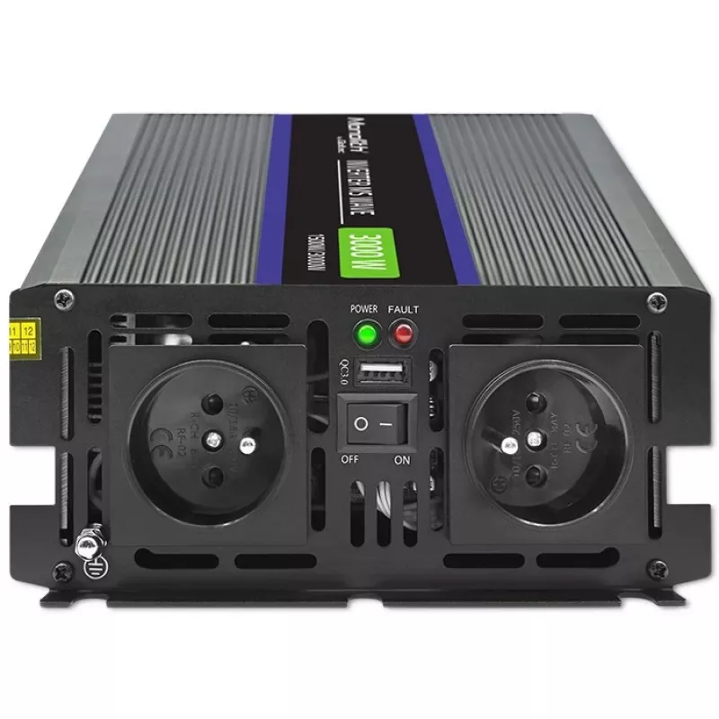 Inverter QOLTEC Monolith 3000 MS Wave, 12V→230V, 1500/3000W, con USB
