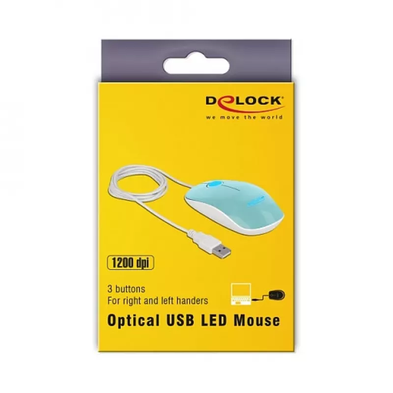 Mouse DeLOCK 12538 USB Type-A ottico ambidestro