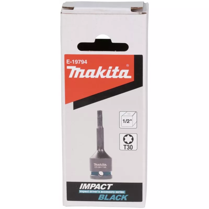 makita Impact Black 1/2 inserto a bussola Torx misura: T30 lunghezza: 78,0 mm (E-19794)