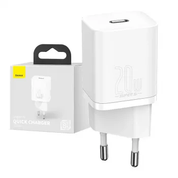 Baseus Super Si smartphone bianco AC ricarica rapida per interni